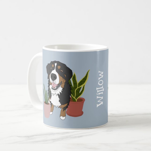 Taza De Café Perro de montaña Bernés personalizado (Anverso izquierdo)