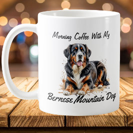 Taza De Café Perro de montaña de Berna negro y marrón PERSONALI