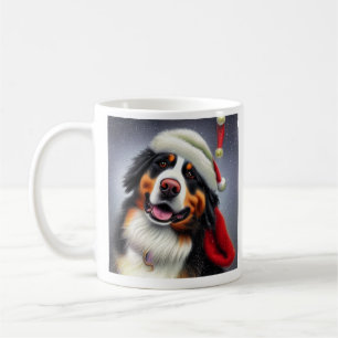 Taza De Café Perro de montaña de Bernese, Santa, Navidades de c