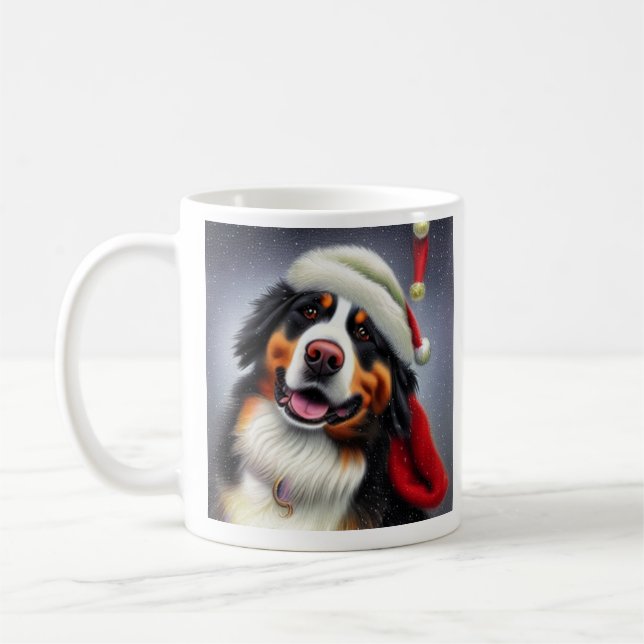 Taza De Café Perro de montaña de Bernese, Santa, Navidades de c (Izquierda)