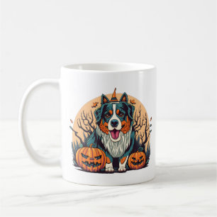 Taza De Café Perro de montaña de Bernese Tocó Halloween