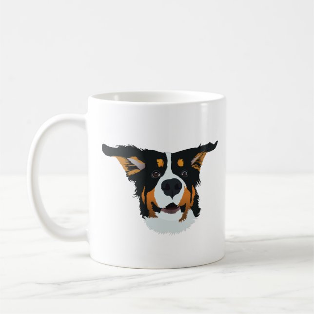 Taza De Café Perro de montaña feliz Bernese (Izquierda)