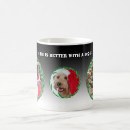 Taza De Café Perro de Navidades de fotografía personalizado