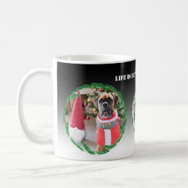 Taza De Café Perro de Navidades de fotografía personalizado