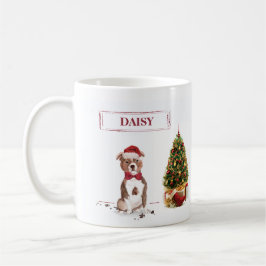 Taza De Café Perro de Navidades divertidos de Staffordshire Bul