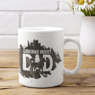 Taza De Café Perro de papá, husky siberiano, cría el día del pa