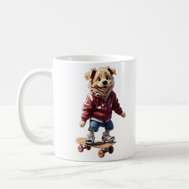 Taza De Café Perro de patinaje (Izquierda)