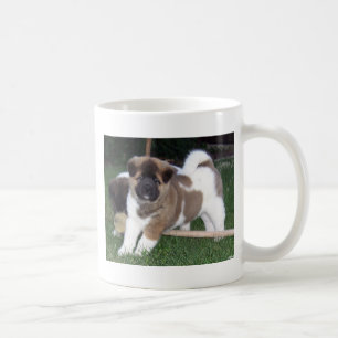 Taza De Café Perro de perrito de Akita del americano
