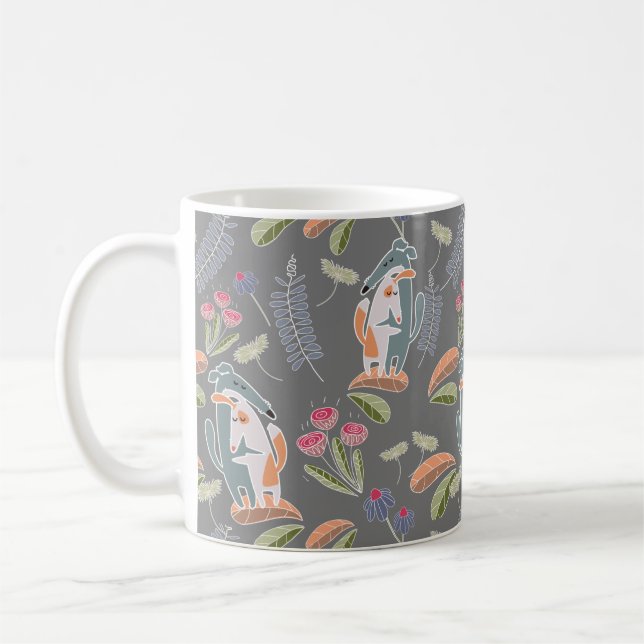 Taza De Café Perro de Podenco y Personalizado Galgo Bonito Gray (Izquierda)