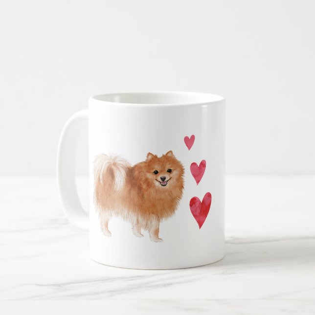 Taza De Café Perro de Pomerania con nombre de Mascota Personali (Anverso izquierdo)