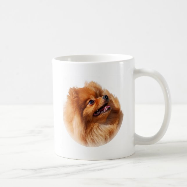 Taza De Café Perro de Pomerania de Pomeranian (Derecha)