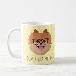 Taza De Café Perro de Pomeranian en vidrios del empollón el |