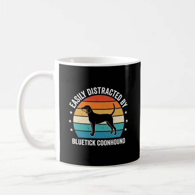 Taza De Café Perro de puesta de sol retro Bluetick Coonhound (Izquierda)