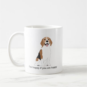 Taza De Café Perro de raza beagle con boca abierta