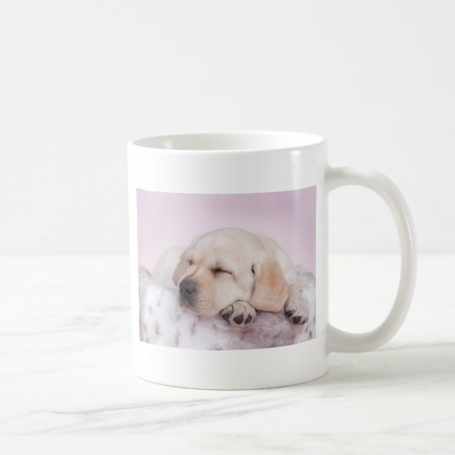 Taza De Café Perro de recuperación de labrador amarillo (Derecha)