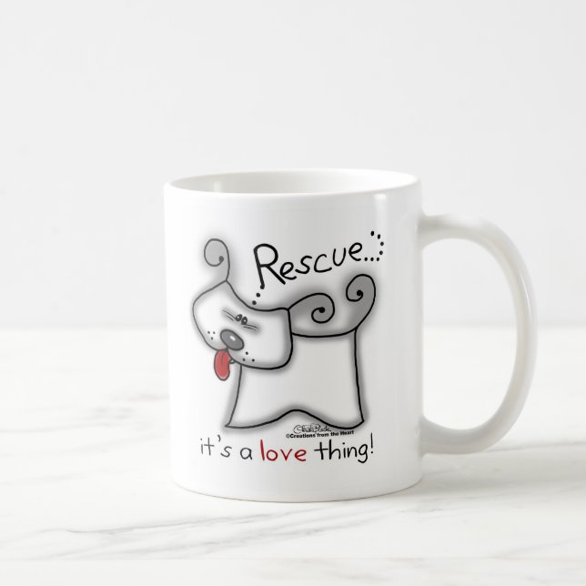 Taza De Café Perro de rescate... Es cosa de amor (Derecha)