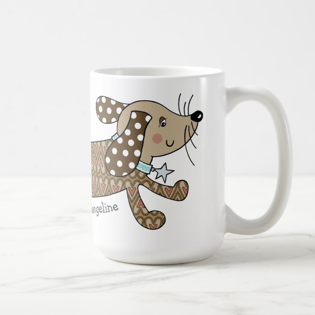 Taza De Café Perro de salchicha personalizado Dachshund Mug (Derecha)