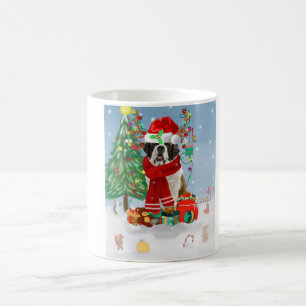 Taza De Café Perro de San Bernardo en Navidades de Nieve