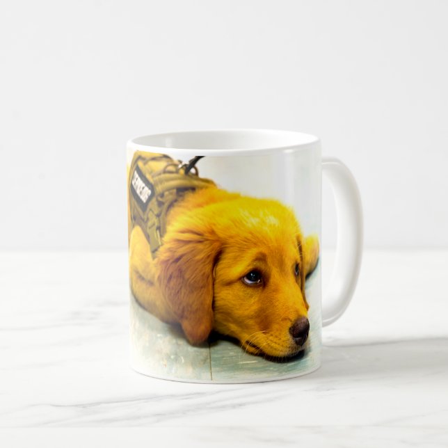 TAZA DE CAFÉ PERRO DE SERVICIO MILITAR DE EE. UU. (Anverso derecho)