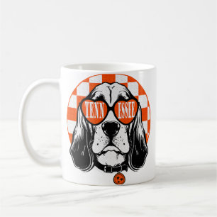 Taza De Café Perro de Tennessee Naranja Blanco Rocky Top TN