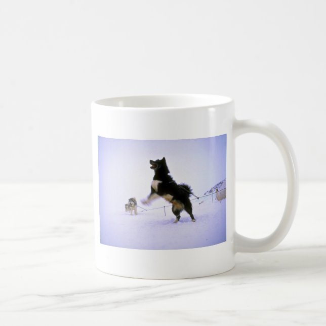Taza De Café Perro de trineo emocionado (Derecha)