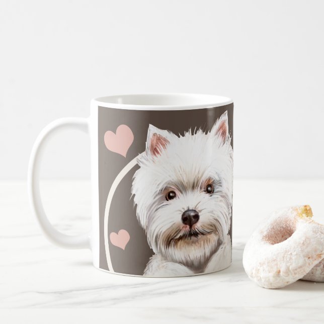 Taza De Café Perro de West Highland Terrier Cada Snack Que Hace (Con donut)