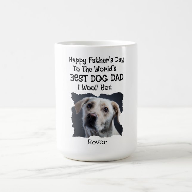 Taza De Café Perro del Día del Padre Personalizado (Centro)