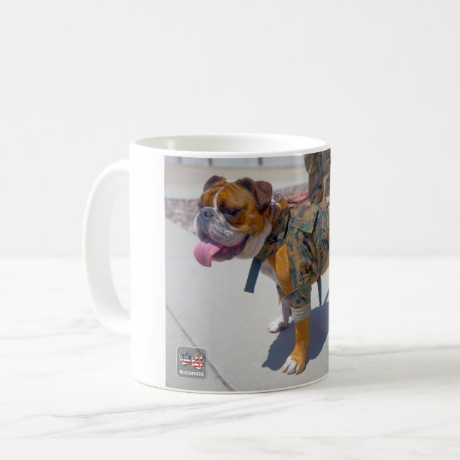 TAZA DE CAFÉ PERRO DEL SERVICIO MILITAR DE EE. UU. (Anverso izquierdo)