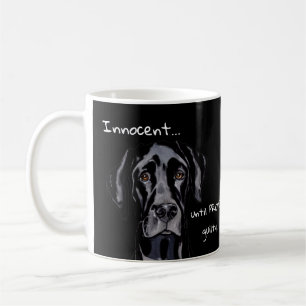 Taza De Café Perro divertido caprichoso negro inocente