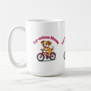 Taza De Café **Perro Divertido en Bicicleta – Perro Adorable Mo