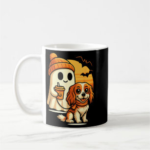 Taza De Café Perro divertido fantasma caminando Cavalier King C
