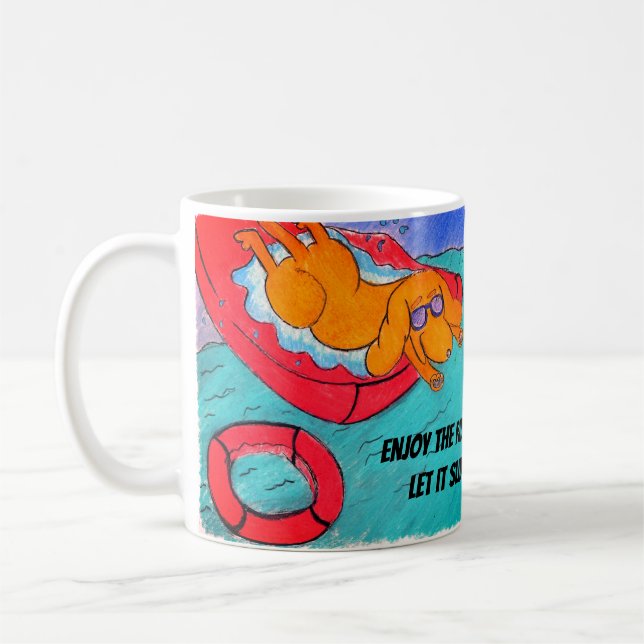 Taza De Café Perro divertido lindo del dibujo animado (Izquierda)