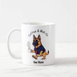 Taza De Café Perro divertido Malinois belga Traje de negocios C