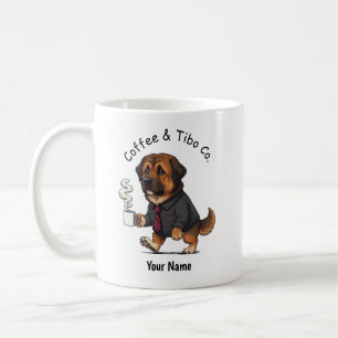 Taza De Café Perro divertido Mastín Tibetano Traje de negocios