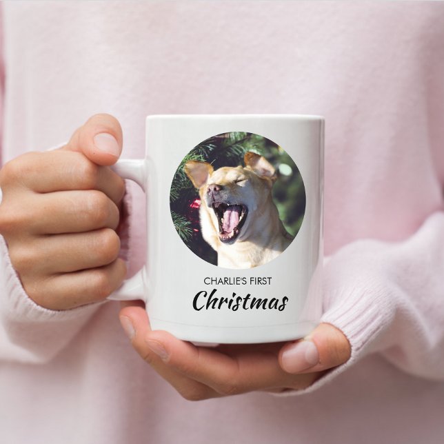 Taza De Café Perro divertido primera foto de perro personalizad (Subido por el creador)