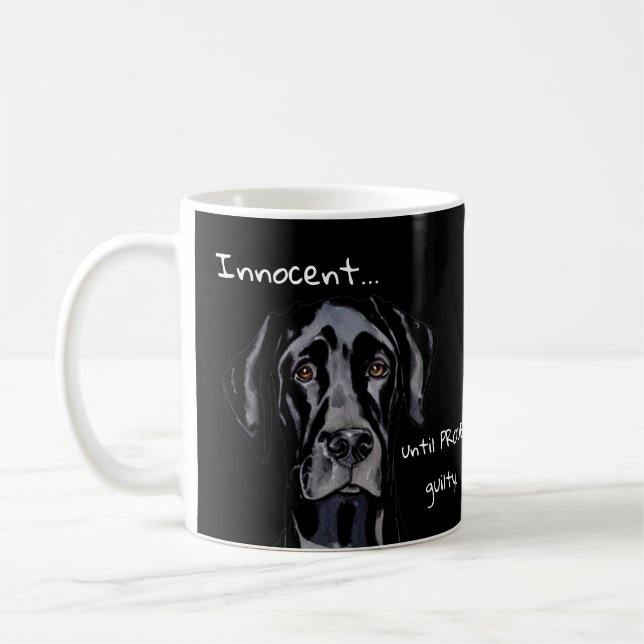 Taza De Café Perro divertido y caprichoso Gran danés negro inoc (Izquierda)