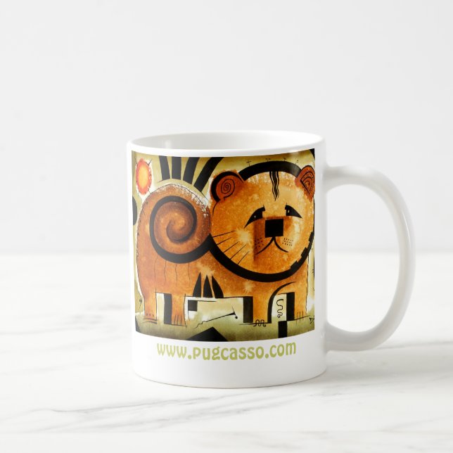 Taza De Café Perro dk_2005aug8m, www.pugcasso.com del perro (Derecha)