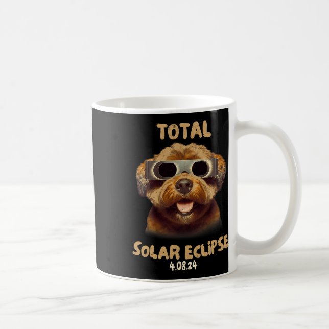 Taza De Café Perro Eclipse Con Gles De Eclipse Solar (Derecha)