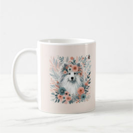 Taza De Café Perro en flores
