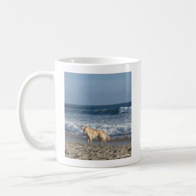 Taza De Café Perro En La Playa  (Izquierda)