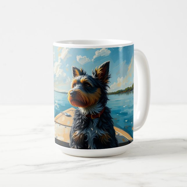 Taza De Café Perro en un barco (Anverso derecho)