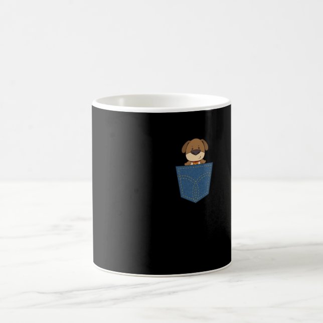 Taza De Café Perro en un bolsillo de jeans (Centro)