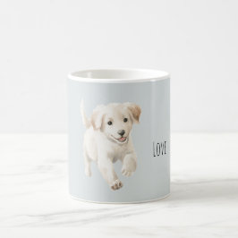 Taza De Café Perro Feliz Blanco Azul