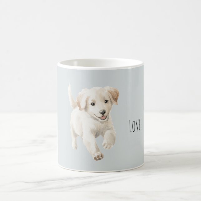 Taza De Café Perro Feliz Blanco Azul (Centro)