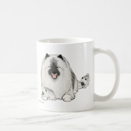 Taza De Café Perro feliz de Keeshond con cachorros adorables