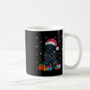 Taza De Café Perro Feo Navidad Enciende Santa Hat Perro negro d