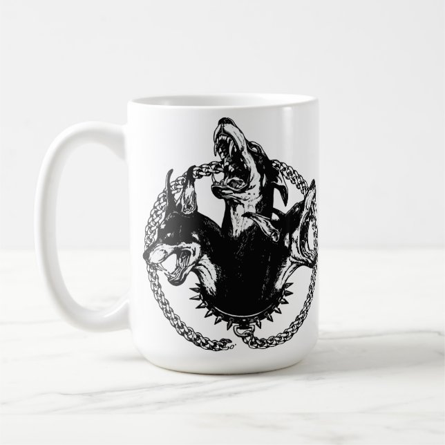 Taza De Café Perro Feroz de Tres Cabezas (Izquierda)