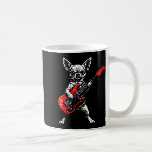 Taza De Café Perro fumando meme divertido de chihuahua tocando 