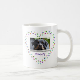 Taza De Café Perro Gato Pet Lover Paw Imprime Foto Del Corazón