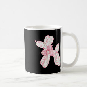 Taza De Café Perro Globo Floral Rosa Coquette Lazo Mujeres Niño